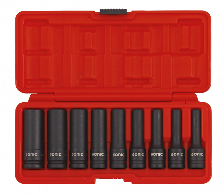 Impact Deep E Socket Set 1/2", 9 pcs. Sonic Tools