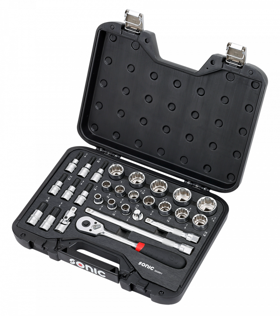 MCS SAE Socket Set 1/2", 28PCS Sonic Tools