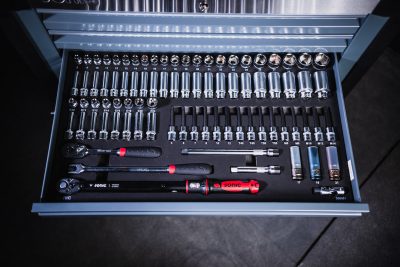 socket set with torque wrench and impact wheel sockets