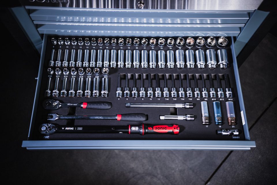 socket set with torque wrench and impact wheel sockets