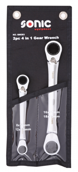 4-in-1 ratcheting wrench set in pouch - Sonic Tools