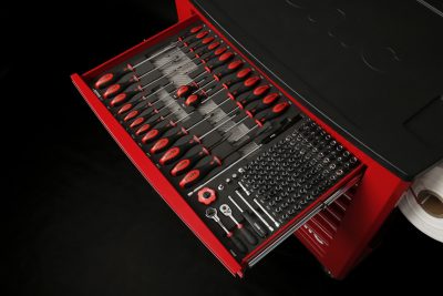 Red s11 toolbox with socket screwdriver set
