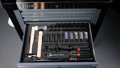 impact socket set in toolbox drawer