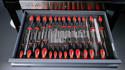 screwdriver set in toolbox drawer
