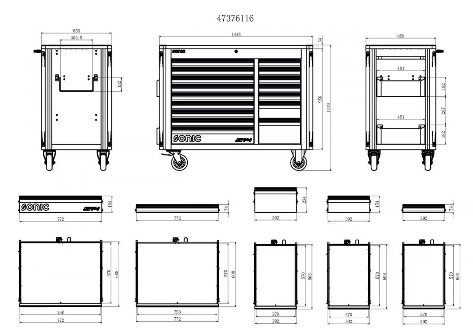 NEXT S14 Toolbox, 16 drawers - Sonic Tools