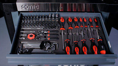 screwdriver and 1/4" socket set
